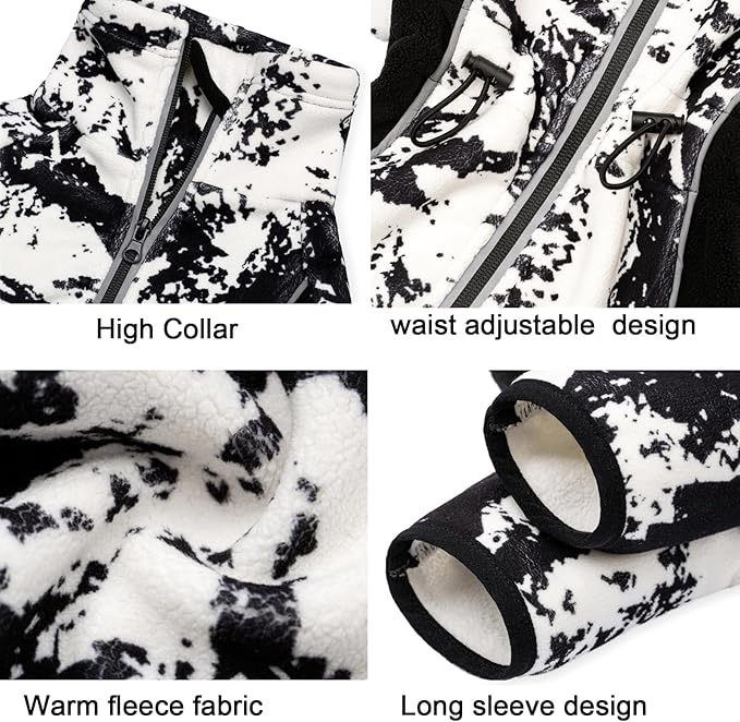 Fleece Dog Coat for Small Medium Dog,Pullover Pajamas Jumpsuit Bodysuit Puppy Coats with Legs, Pet Windproof Warm Cold Weather Jacket Full Body Vest Cozy Snowsuit Outfit Clothes (White, XXL)