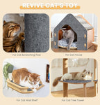 Trimmable Cat Scratching Mat, 78.7""x15.8"" Self-Adhesive Cat Scratching Post Pad, Cat Tree Shelves Cover Replacement, DIY Versatile Protector for Steps, Couch and Furniture, Large, Gray