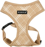 Puppia Corwin Dog Harness A (Over-The-Head) Fashionable Checkered Pattern Spring Summer Harness for Small and Medium Dogs, Beige, Large
