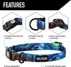 Wolfgang Heavy Duty Martingale Dog Collar with Quick Release Nylon Buckle for Walking & Training, StarryWolf Print, Medium