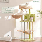 Cat Tree, Cat Tower for Indoor Cats, 43.3 inch Cactus Cat Tree Tower with Sturdy Steel Tube, Hammock, Cat Condo for Small Cats and Kittens, Scratching Post, GCT004SGY