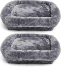 Abbylike 2 Pcs Cat Tree Tower Replacement Parts Grey Bed Cover with Elastic Band Removable Washable Padding for Platform Perch Shelves, Only Cover, Cat Tower Cushions Accessories(13.8 x 13.8 Inch)