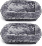 Abbylike 2 Pcs Cat Tree Tower Replacement Parts Grey Bed Cover with Elastic Band Removable Washable Padding for Platform Perch Shelves, Only Cover, Cat Tower Cushions Accessories(15.7 x 15.7 Inch)
