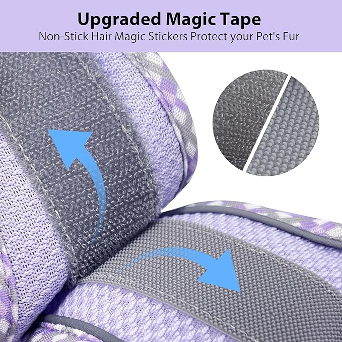 AIITLE Dog Harness and Leash Set - Ultra-Comfortable XXS-XL Vest with Strong Magic Tape & Glow-in-Dark Reflective Strips, Chafe-Free for Teddy, Schnauzer (Purple, M)