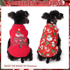 KOOLTAIL Christmas Shirts Clothes-2 Pack Dog Sleeveless Vest with Cute Printing, Soft Stretchy Breathable Cotton Pet T Shirt Apparel for Extra Small Medium Girl&Boy Dogs Puppy Cats