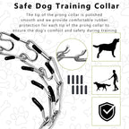 Adjustable Dog Collar, Pinch Collar for Dogs,Dog Training Collar for Small Medium Large Dogs,Metal Prong Collar with Comfort Rubber Tips (X Large, 4mm, 23.6-Inch)
