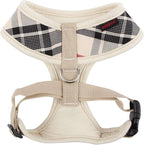Puppia Junior Over-The-Head Dog Harness Checkered Pattern No Choke No Pull Adjustable Chest Belt Walking Training for Small and Medium Dog, Small, Beige