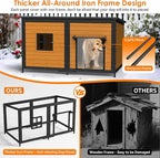 59" Dog House for Outdoor, Extra Large Dog House with Weatherproof Roof, Easy to Install, Anti-Chewing Metal Frame Design for Small Medium Large Breeds Dogs(Brown)