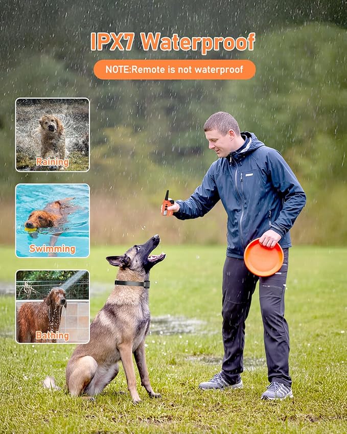 Petory Dog Training Collar with 2 Collars - 4000FT Training Collar with Remote, IPX7 Waterproof Electric Dog Collar with 4 Training Modes,Rechargeable e Collar for 15-120lbs Medium Large Dogs