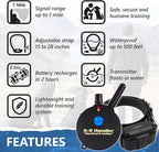 Educator K9-800 Tactical E Collar for Dog Training with Remote - 3/4 Mile Range, Waterproof, 100 Stimulation Levels, Tone or Vibration Mode, Night Light for Small, Medium & Large Dogs (37 inc)