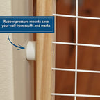MidWest Homes for Pets Wire Mesh Pet Safety Gate, Dog Gate Expands From 29 - 40.5 Inches Wide, 24 inches Tall, Wood, Powder Coated Wire