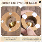 2 Pcs Shopkeepers Bell for Door Opening, Magnetic Wood Doorbell Chime When Door Opens, Magnetic Doorbell for Cafe Glass Doors Store Entrance, Housewarming Gift(Round,2.95 x 2.95 Inches)