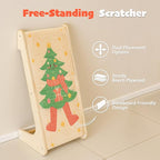 PETKARAY L Shape Cat Scratcher, Sisal Kitty Scratching Ramp, Vertical Scratch Pad for Indoor Cats, 25.2" Furniture Protector with Catnip, Festive Edition