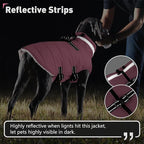 Dogcheer Dog Coat with Harness, Waterproof Dog Jacket Adjustable Winter Coat with Zipper, Christmas Puppy Snow Jacket Fleece Sweater for Small Medium Large Dogs - Light Pink M