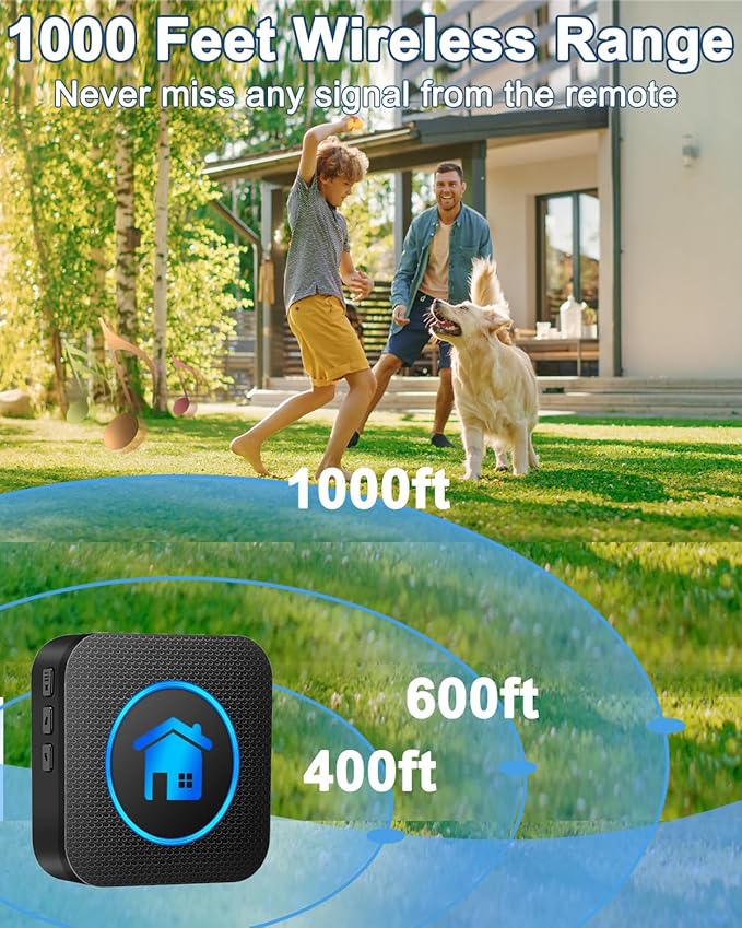 Dog Door Bell (2026 Enhanced Touch), Wireless Dog Doorbells for Potty Training – Dog Bells to Go Outside, 1000Feet Range, Waterproof Button, 55 Melodies & 5 Notification Modes(2 Buttons)