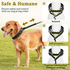 Mayerzon Prong Collar for Large Medium Dogs, Patented Reflective Pinch Collar with Metal Buckle, No Pull Adjustable Hidden Covered Dog Walking Training for Pitbull German Shepherd Doberman(Black, L)