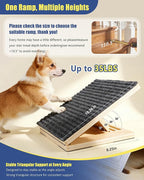 Wooden Dog Ramp for Stairs, 3 Pack Foldable Anti-Slip Pet Steps for Small Dogs, Low-Angle Stair Ramp for Senior, Short-Legged, Injured & Recovery Pets