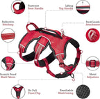 Tuff Pupper Escape Proof No Escape Dog Harness | 5 Point Adjustable Fit Harness for Dogs | Padded Dog Harnesses | Handle Dog Lift Harnesses