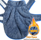 Malier Dog Winter Coat, Reversible Fleece Dog Cold Weather Coats, Windproof Warm Snow Puppy Jacket Vest Pet Clothes for Small Medium Large Dogs (Blue, Small)