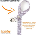Mighty Paw Designer Dog Doorbell - Tinkle Bell 2.0 - Potty Training Aid - Doggy Bell for Housetraining - Stormy Grey Paisley