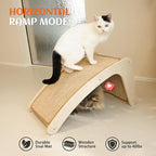 PETKARAY Curved Sisal Cat Scratcher Board, Ramp Scratching Post and Scratch Pad for Indoor Cats, Wall Furniture Protector