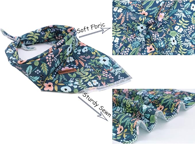 Elegant Little Tail Bandana for Boy Girl Small Medium Large Dogs, Comfortable Bibs Scarf, Adjustable Square Kerchief