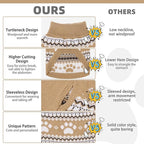 KOOLTAIL Cable Knit Dog Sweater Turtleneck, Cold Weather Pullover Classic Knitwear, Cute Paws Pattern Thick Warm Winter Pet Clothes, Dog Christmas Sweater for Small Medium Large Dogs Cats, Khaki M