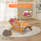 Outamateur Cat Scratching Pad, Cat Scratcher Bed, Cats Mini Chair with Sisal Scratching Ball and Bell, Cats Lounger with Removable Scratching Pad for Indoor Small Pets