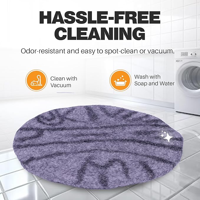 Cat Bed Mat Natural Merino Wool Cozy Large Carpet Pad for Pet Cats Kitty Small Dog House Warm Organic Sheep Wool Scratch Floor Mats Rug Bedding (Gray Tiger, X-Large)