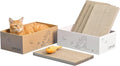 5-Pack Double-Sided Cat Scratchers with Box & Fish Toy - Reversible Cat Scratch Pad for Indoor Cats, Durable Corrugated Cardboard Cat Scratcher for Cats to Rest and Play, Furniture Protector