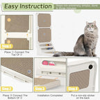 Cat Scratcher Cat Scratch Pad L Shape Wall Mounted Dual Use (Vert/Horiz) Kitten Bunifa Scratching Card Board Vertical Post with Ball Toys Feathers,Protecting Furniture Core is Replaceable Large White