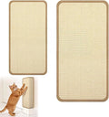 2 Pack Wall Coner Cat Scratcher with Tape, Natural Sisal Cat Corner Scratcher for Indoor Cats, Scratch Furniture Protector 20''x9.8'' + 15.7''x7.9''