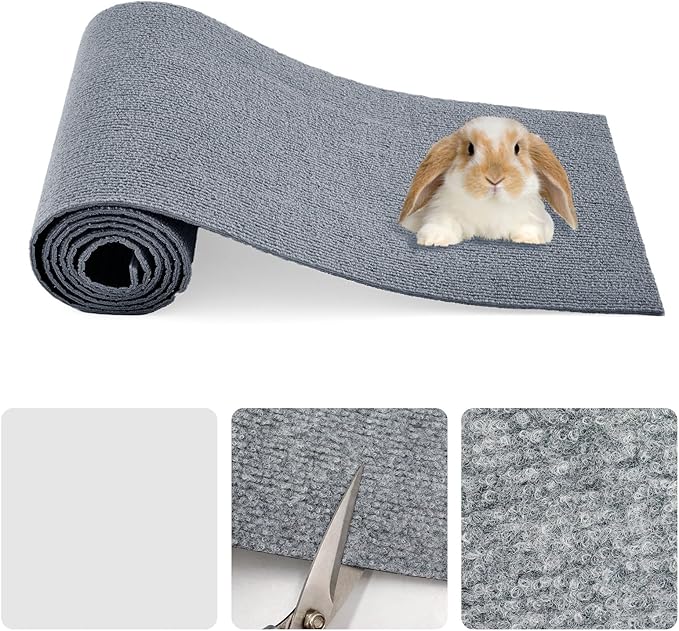 Rabbit Scratching Pad, Non-Woven Blanket with Back Adhesive, Rabbit Toys for Bunnies Boredom, Bunny Scratch Pad, Bunny Enrichment for Cage, Indoor, Living Room, Sofa