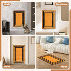 Cat Scratcher Mat, 23.6x15.7 Inch Natural Sisal Cat Scratch Pad, Horizontal Cat Scratching Pad Rug for Indoor Cats with Sticky Tapes, Protect Couch & Carpets（Brown Black）