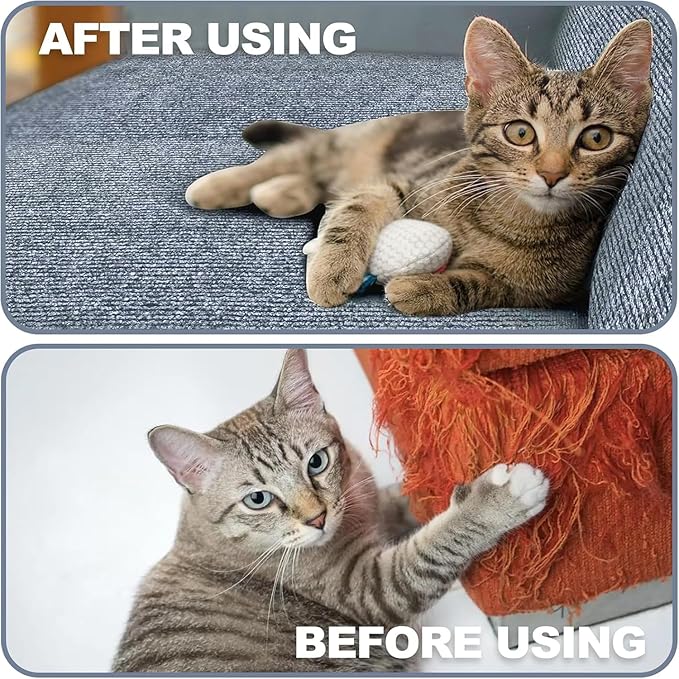 Wall Cat Scratcher for Indoor Cats 24 x 12 Inch Self-Adhesive Replacement Easy Corner Cat Scratcher Versatile Cat Scratch Mat Scratch Pad for Cats Furniture Protectors from Cat Scratching