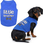 Parisian Pet Dog Shirt – 100% Cotton Shirts for Large Dogs – Blue Sleeveless Pet Clothes – Lightweight and Breathable Dog Apparel – Boy Little Brother Dogs Clothes - Stretchy Pet T Shirts