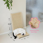 Cat Scratcher – 22.66 Inch Vertical Sisal Cat Scratching Post, Wood Frame 105° Scratch Pad for Indoor Cats, Furniture Protector for Sofa Couch