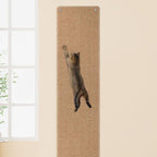 FHTONGE 71x15.8 Thickened Cat Wall Climbing Carpet with 16 Fixed Nails, Extra Large Tall Cat Scratch Pad for Wall, Wall Mounted Climbing Cat Scratcher for Furniture Couch Sofa Protector(Camel)