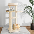 KAMABOKO Modern Cat Tree, 53" Tall Cat Trees for Indoor Cats w/Natural Sisal Scratching Posts, Hand-Woven Condo & Top Perch, Cat Tree for Kittens Climb Play & Rest