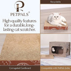 Petpals 4-Pack Cat Cardboard Scratcher, Corrugated Scratcher Replacement, Scratching Pad, Sofa Couch Furniture Protectors from Cat Scratching (4-Pack Replacement)