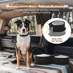Newget Stainless Steel Dog Bowl Set with Lids, 304 Metal Dual Food & Water Bowls for Dogs & Cats, Foldable Pet Feeder with Cover Keeps Food Fresh, Anti-Skid Dog Dish for Small/Medium/Large Pets