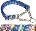 Reflective Martingale Dog Collar - Cartoon Pattern Adjustable No-Pull Training Collar with Safe Choke Chain Design for Medium, Large & XL Dogs(Cartoon XL)