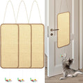 3 Pcs Sisal Door Cat Scratching Mat,7.9"x19.6" Cat Scratching Pad with a Mouse Play Toy-Wall Floor Mount-Double Use Hanging Scratcher with Hemp Rope for Protector Sofa,Wall,Furniture,Floor and Door