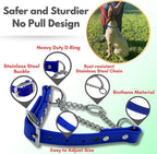 Martingale Collar for Dogs, Biothane, Stainless Steel Hardware, No Pull, Made in The USA, Professional Grade, Small, Blue
