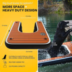 DOK Dog-DOK Mini Inflatable Dock Platform: Safe & Easy Water Access for Dogs Up to 30 lbs; Floating Non-Slip EVA Foam with Dog Boat Ramp for Pool, Dock, & Lake | Military Grade & High Visibility