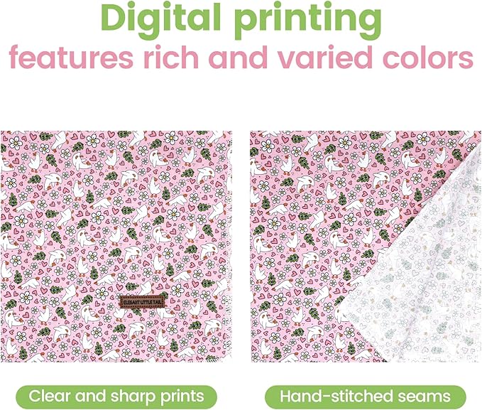 Elegant little tail Dog Bandana, Cute Goose 1PC Washable Dog Scarf Female or Male Square Bib Kerchief Scarf Adjustable Pet Bandana for Medium Large Dogs
