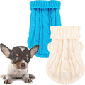 2 Pack Dog Sweaters for Small Dogs, Chihuahua Yorkie Sweater, Dog Clothes for Small Dogs, Winter Warm Pullover Clothing, Pet Cat Cold Weather Puppy Clothes Outfits M