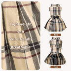 PUPTECK Classic Plaid Dog Dress Cute Puppy Clothes Outfit