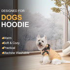 Dog Hoodie for Small Medium Large Dogs, Fleece Plaid Pet Hooded Clothes Sweater with Hat & Pocket for Cold Weather Winter,Warm Soft Pullover Sweatshirt Coat Outfit for Puppy Girls Boys Beige M