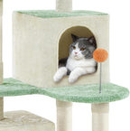 Yaheetech 57.5in Cat Tree Tower, Multi-Functional Activity Center w/Cat Paw-Shaped Platform, Scratching Posts, 2 Condos and Dangling Balls for Indoor Cats to Relax